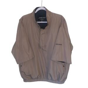 DRYJOYS by Footjoy Men's Short Sleeve Rain Pullover 1/4 Zip Tan Golf Jacket